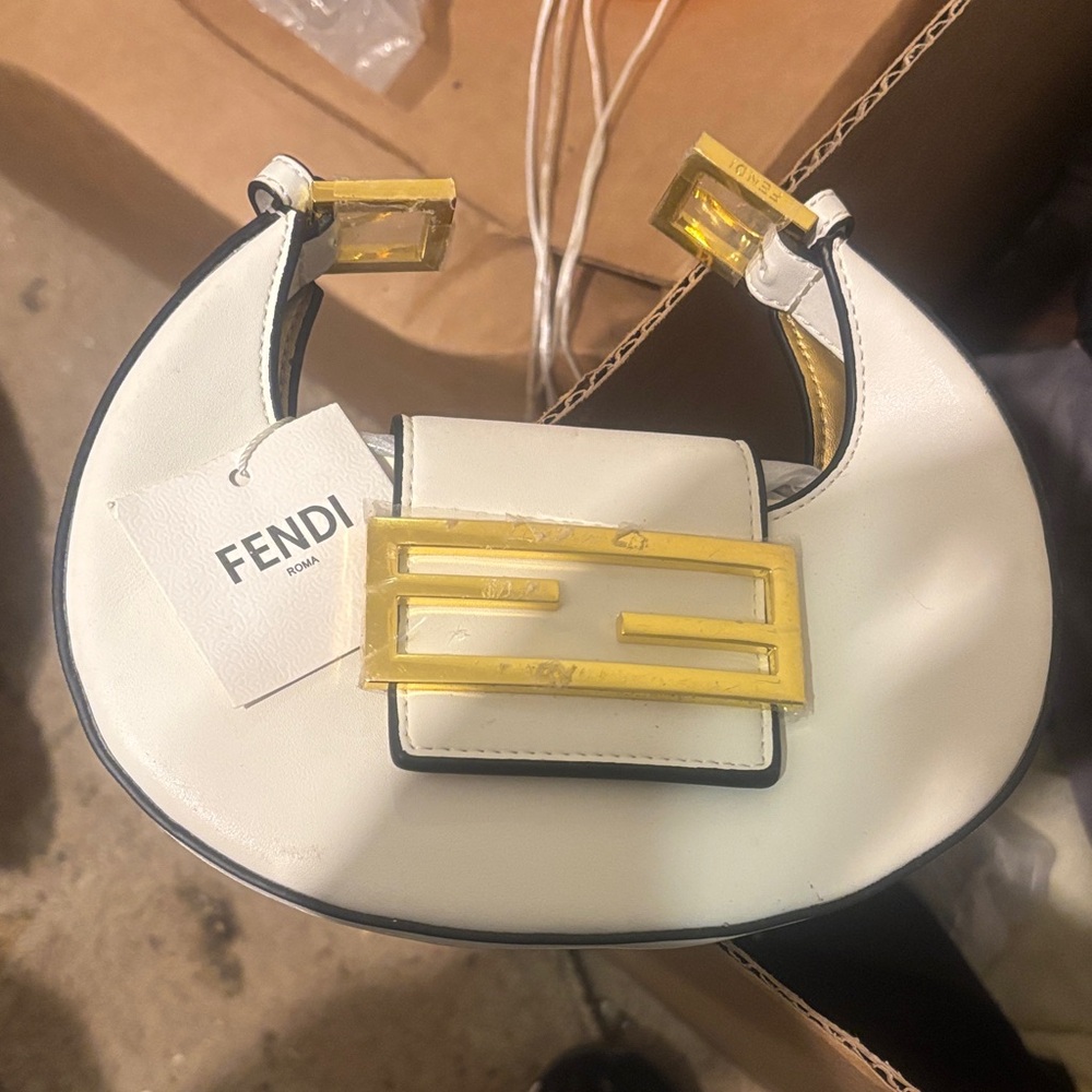 Fendi Mini Bag in White and gold